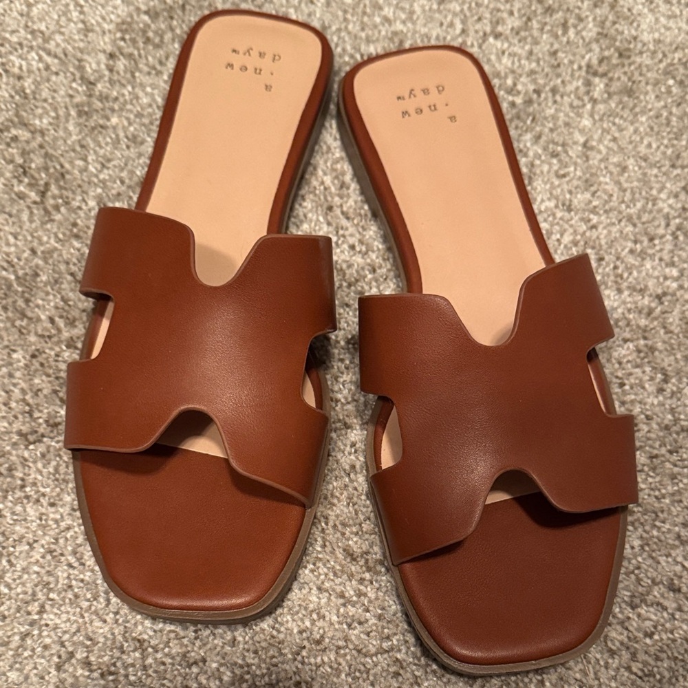Brown Slide Sandals